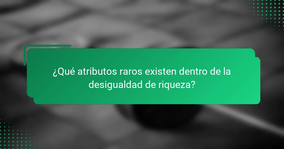 ¿Qué atributos raros existen dentro de la desigualdad de riqueza?