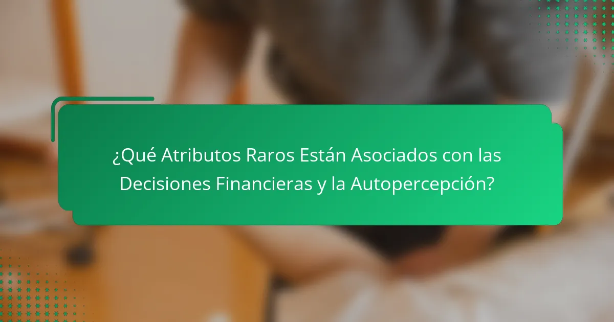 ¿Qué Atributos Raros Están Asociados con las Decisiones Financieras y la Autopercepción?